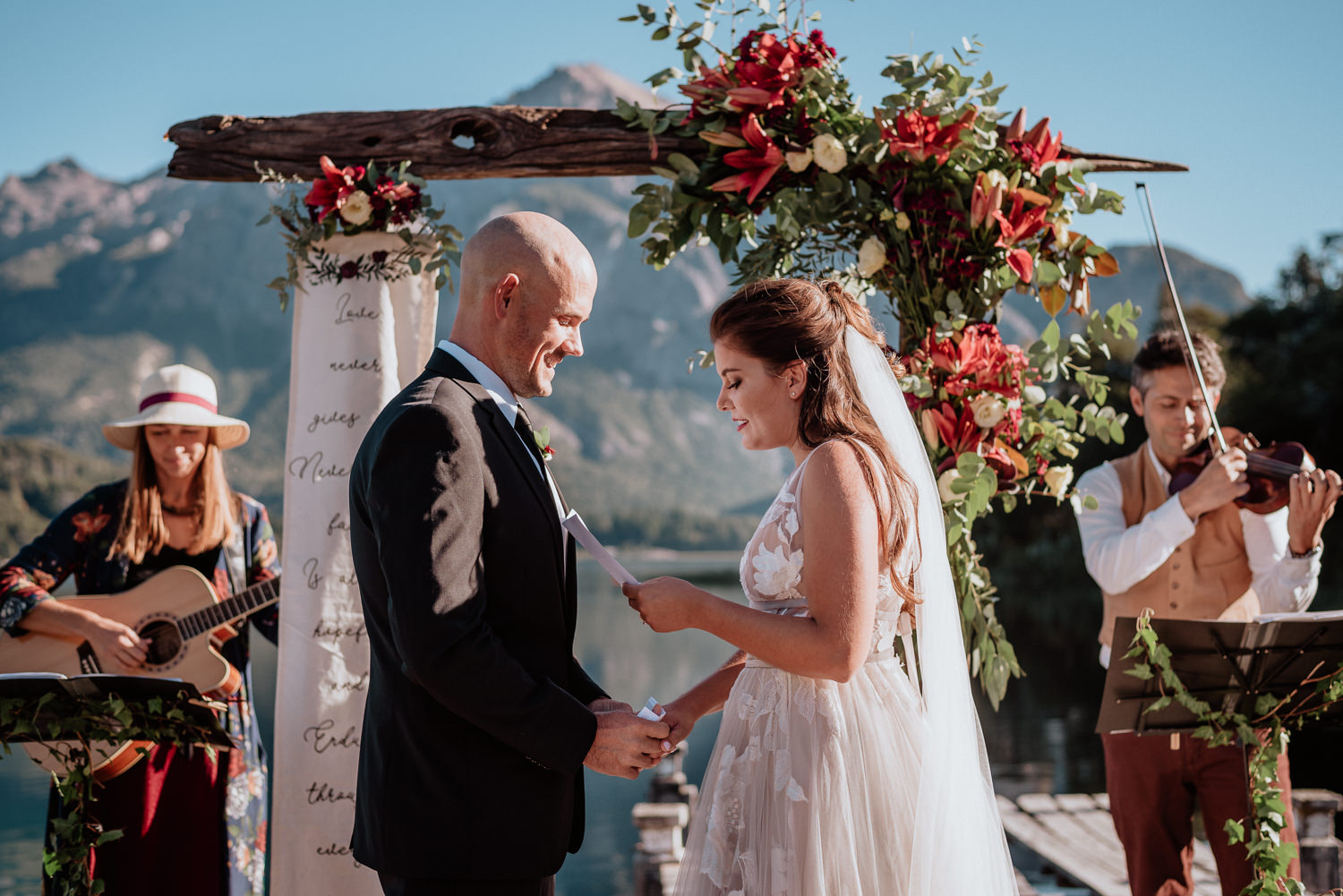 intimate wedding ceremony in hotel llao llao patagonia