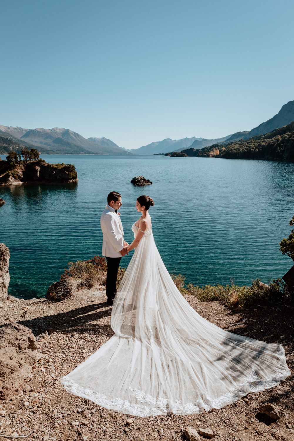 patagonia elopement wedding lake shore