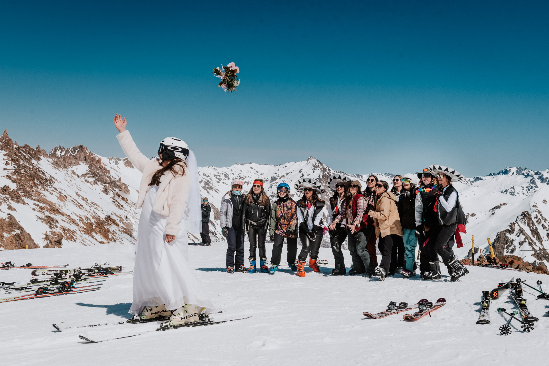 casamiento en la montaña con nieve