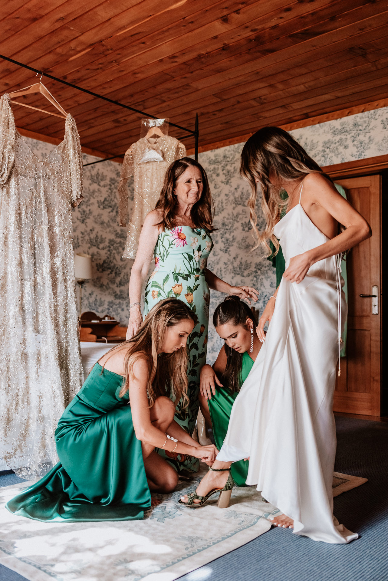 Preparativos de novia el día de la boda en Bariloche